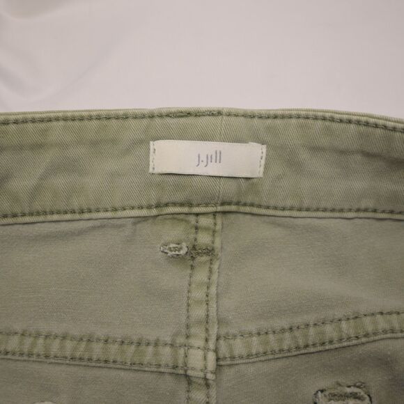J Jill Womens 8 32x29 Green Patch Pocket Cotton Blend Jeans Pants - Picture 3 of 8